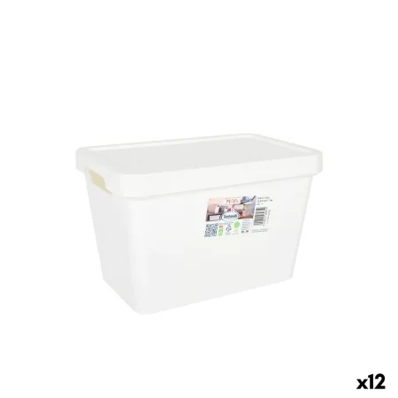 Storage Box with Lid Tontarelli Maya White 6,4 L 28 x 18 x 17,7 cm (12 Units) by Tontarelli, Lidded Storage Bins - Ref: S2233...