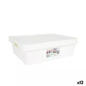 Storage Box with Lid Tontarelli Maya White 9,2 l 36 x 28 x 11 cm (12 Units) by Tontarelli, Lidded Storage Bins - Ref: S223389...