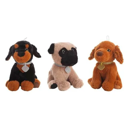 Chien en peluche 32 cm Noir Beige Marron Polyester Acrylique (32 cm) de BigBuy Fun, Animaux et personnages - Réf : S2413254, ...