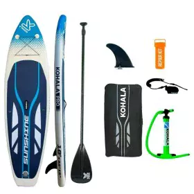 Planche de Paddle Surf Gonflable avec Accessoires Kohala Sunshine Blanc (305 x 81 x 12 cm) de BigBuy Fun, Planches gonflables...