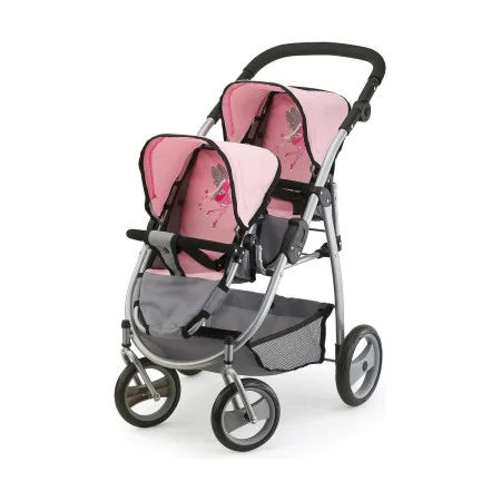 Doll Stroller Reig Grey Pink Twinned by Reig, Prams & Strollers - Ref: S2424986, Price: 80,96 €, Discount: %