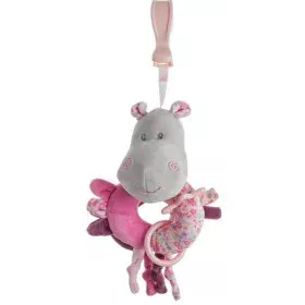 Rattle Activity Hippopotamus Pink 20cm by BigBuy Fun, Rattles and plush hoops - Ref: S2427060, Price: 11,35 €, Discount: %