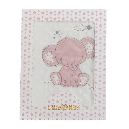 Babydecke Elefant Rosa Stickerei Beidseitig 100 x 75 cm von BigBuy Fun, Decken und Überwürfe - Ref: S2427111, Preis: 17,50 €,...