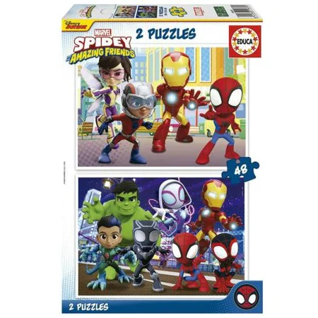 Set de 2 Puzzles Educa Spidey Amazing Friends de Educa, Puzzles classiques - Réf : S2429853, Prix : 8,08 €, Remise : %