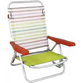 Chaise Pliante avec Repose-Tête 80 x 65 x 45 cm Multiposition A rayures de BigBuy Outdoor, Chaises pliantes - Réf : S2434139,...