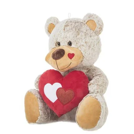 Peluche Beige Oso Corazón 60 cm de BigBuy Fun, Animales y figuras - Ref: S2435277, Precio: 19,25 €, Descuento: %