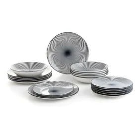 Tableware Quid Miami Ceramic Black Grey Stoneware (18 Pieces) by Quid, Combination Sets - Ref: S2702103, Price: 44,14 €, Disc...