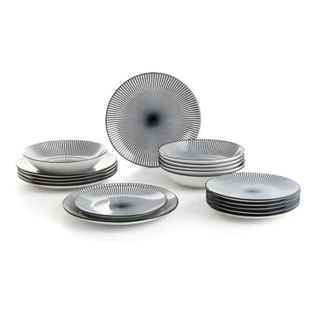 Tableware Quid Miami Ceramic Black Grey Stoneware (18 Pieces) by Quid, Combination Sets - Ref: S2702103, Price: 44,29 €, Disc...