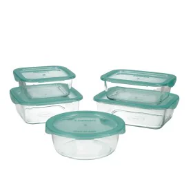 Ensemble de Boîtes à Lunch Luminarc Keep'n Lagon Verre Bicolore (5 pcs) de Luminarc, Stockage des aliments - Réf : S2702594, ...