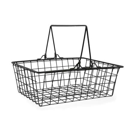 Cesta de Varetas Quid Ebano Metal Aço 30 x 23 x 10,5 cm de Quid, Travessas e taças - Ref: S2703389, Preço: 7,36 €, Desconto: %