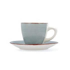 Set of Mugs with Saucers Quid Vita Morning Blue Ceramic 220 ml (2 Units) (4 pcs) by Quid, Cups - Ref: S2703620, Price: 9,84 €...