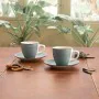 Set of Mugs with Saucers Quid Vita Morning Blue Ceramic 220 ml (2 Units) (4 pcs) by Quid, Cups - Ref: S2703620, Price: 9,44 €...