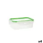 Lunch box Quid Greenery 1 L Transparent Plastic 13 x 18 x 6,8 cm - 1 L (4 Units) (Pack 4x) by Quid, Food storage - Ref: S2704...