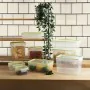 Lancheira Hermética Quid Greenery Transparente Plástico Retangular 1,05 L (4 Unidades) de Quid, Armazenamento de alimentos - ...