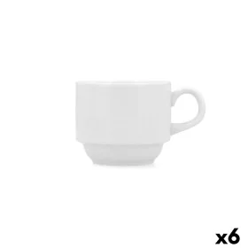 Tasse Bidasoa Glacial Café Céramique Blanc 180 ml (6 Unités) de Bidasoa, Tasses - Réf : S2704974, Prix : 8,91 €, Remise : %