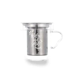 Set di Tazze da Caffè Quid Serenia Trasparente Vetro Acciaio inossidabile 350 ml 3 Pezzi di Quid, Tazze - Rif: S2705414, Prez...