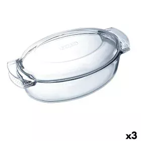 Oven Dish Pyrex Classic Vidrio Transparent Glass Oval 39 x 23 x 15 cm With lid (3 Units) by Pyrex, Roasting Pans - Ref: S2706...