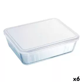 Portapranzo Rettangolare con Coperchio Pyrex Cook & Freeze 19 x 14 x 5 cm 800 ml Trasparente Silicone Vetro (6 Unità) di Pyre...