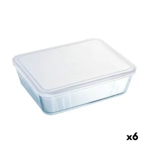 Lancheira Retangular com Tampa Pyrex Cook & Freeze 22,5 x 17,5 x 6,5 cm 1,5 L Transparente Silicone Vidro (6 Unidades) de Pyr...