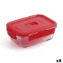 Lancheira Hermética Luminarc Pure Box 19 x 13 cm Vermelho 1,22 L Vidro (6 Unidades) de Luminarc, Armazenamento de alimentos -...