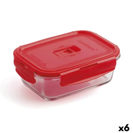 Fiambrera Hermética Luminarc Pure Box 19 x 13 cm Rojo 1,22 L Vidrio (6 Unidades) de Luminarc, Almacenamiento de alimentos - R...