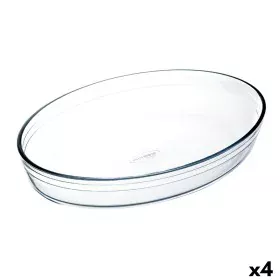 Travessa para o Forno Ô Cuisine Ocuisine Vidrio Transparente Vidro Ovalada 30 x 21 x 7 cm (4 Unidades) de Ô Cuisine, Tabuleir...