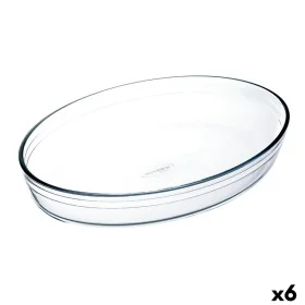 Travessa para o Forno Ô Cuisine Ocuisine Vidrio Transparente Vidro Ovalada 35 x 25 x 7 cm (6 Unidades) de Ô Cuisine, Tabuleir...