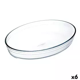 Fuente para Horno Ô Cuisine Ocuisine Vidrio Transparente Vidrio Ovalada 35 x 25 x 7 cm (6 Unidades) de Ô Cuisine, Bandejas pa...