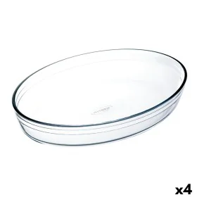 Travessa para o Forno Ô Cuisine Ocuisine Vidrio Transparente Vidro Ovalada 40 x 28 x 7 cm (4 Unidades) de Ô Cuisine, Tabuleir...