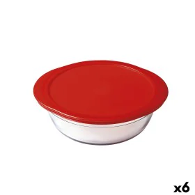 Fiambrera Redonda con Tapa Ô Cuisine Cook&store Ocu Rojo 2,3 L 27 x 24 x 8 cm Vidrio Silicona (6 Unidades) de Ô Cuisine, Alma...