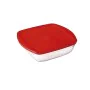 Square Lunch Box with Lid Ô Cuisine Cook & Store Red 1 L 20 x 17 x 6 cm Silicone Glass (6 Units) by Ô Cuisine, Food storage -...