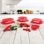 Fiambrera Rectangular con Tapa Ô Cuisine Cook & Store Rojo 1,1 L 23 x 15 x 6,5 cm Silicona Vidrio (6 Unidades) de Ô Cuisine, ...