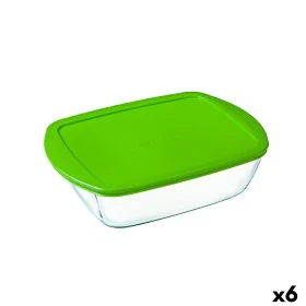 Rechteckige Lunchbox mit Deckel Pyrex Cook & Store grün 1,1 L 23 x 15 x 7 cm Silikon Glas (6 Stück) von Pyrex, Lagerung von L...