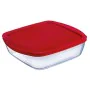 Panier-repas carré avec couvercle Ô Cuisine Cook&store Ocu Rouge 2,2 L 25 x 22 x 5 cm verre Silicone (5 Unités) de Ô Cuisine,...