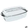 Backform Ô Cuisine rechteckig mit Deckel 37,5 x 22,5 x 10,6 cm Durchsichtig (3 Stück) von Ô Cuisine, Brotbackformen - Ref: S2...