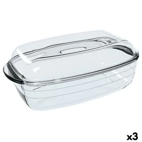 Stampo da Forno Ô Cuisine Rettangolare Con coperchio 37,5 x 22,5 x 10,6 cm Trasparente (3 Unità) di Ô Cuisine, Teglie per pan...