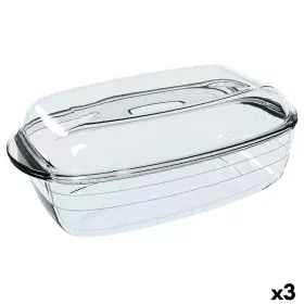 Molde para Horno Ô Cuisine Rectangular Con Tapa 37,5 x 22,5 x 10,6 cm Transparente (3 Unidades) de Ô Cuisine, Moldes para pan...