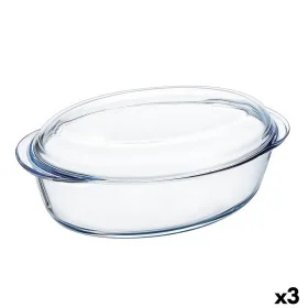 Ofenschüssel Pyrex Classic Vidrio Durchsichtig Glas 33 x 20 x 10 cm mit Deckel (3 Stück) von Pyrex, Brat- & Schmorpfannen - R...