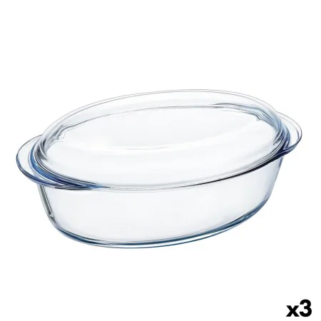 Fuente para Horno Pyrex Classic Vidrio Transparente Vidrio 33 x 20 x 10 cm Con Tapa (3 Unidades) de Pyrex, Bandejas para horn...