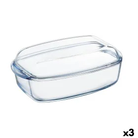 Serving Platter Pyrex Classic With lid 4,5 L 38 x 22 x 11 cm Transparent Glass (3 Units) by Pyrex, Plates and dishes - Ref: S...