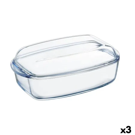 Fuente de Cocina Pyrex Classic Con Tapa 4,5 L 38 x 22 x 11 cm Transparente Vidrio (3 Unidades) de Pyrex, Platos y fuentes - R...