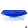 Hermetic Lunch Box Pyrex Cook & Go 20,5 x 15,5 x 6 cm Blue 800 ml Glass (6 Units) by Pyrex, Food storage - Ref: S2706980, Pri...