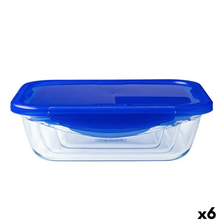 Boîte à lunch hermétique Pyrex Cook & Go 20,5 x 15,5 x 6 cm Bleu 800 ml verre (6 Unités) de Pyrex, Stockage des aliments - Ré...