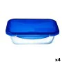 Hermetic Lunch Box Pyrex Cook&go 30 x 23 cm 3,3 L Rectangular Blue Glass (4 Units) by Pyrex, Food storage - Ref: S2706982, Pr...