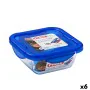 Hermetic Lunch Box Pyrex Cook & Go 16,7 x 16,7 x 7 cm Blue 850 ml Glass (6 Units) by Pyrex, Food storage - Ref: S2706983, Pri...