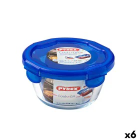 Fiambrera Hermética Pyrex Cook & go 15,5 x 15,5 x 8,5 cm Azul 700 ml Vidrio (6 Unidades) de Pyrex, Almacenamiento de alimento...