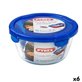 Lunchbox hermetisch Pyrex Cook&go 20 x 20 x 10,3 cm Blau 1,6 L Glas (6 Stück) von Pyrex, Lagerung von Lebensmitteln - Ref: S2...