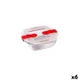 Porta pranzo Ermetico Pyrex Cook & Heat 15 x 12 x 4 cm 350 ml Trasparente Vetro (6 Unità) di Pyrex, Conservazione di alimenti...