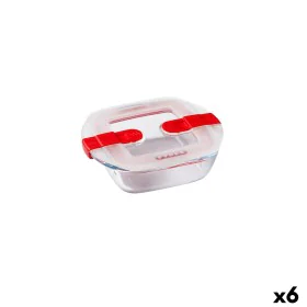 Lunchbox hermetisch Pyrex Cook & Heat 15 x 12 x 4 cm 350 ml Durchsichtig Glas (6 Stück) von Pyrex, Lagerung von Lebensmitteln...