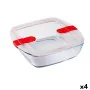 Lunchbox hermetisch Pyrex Cook & Heat 25 x 22 x 7 cm 2,2 L Durchsichtig Glas (4 Stück) von Pyrex, Lagerung von Lebensmitteln ...